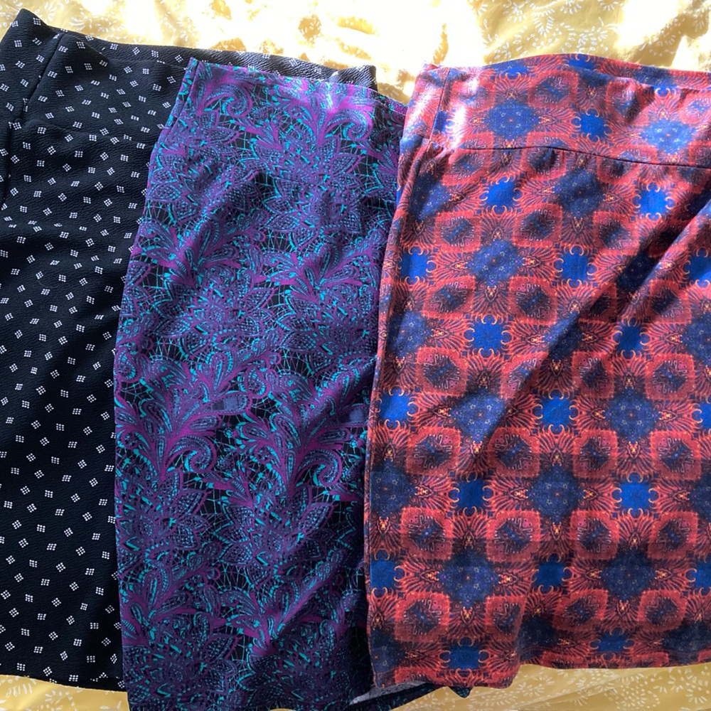 Set of 3 LulaRoe Cassie Skirts M
